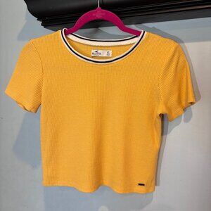 XS‎ HOLLISTER YELLOW WAFFLE KNIT CROP TOP